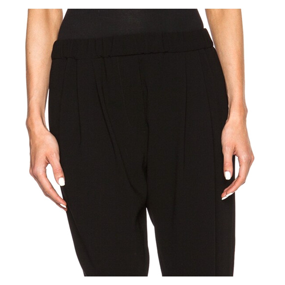 NEW! Nili Lotan M Slouchy Elastic Waist Dress Pants $495 Pull On Crop Black - Picture 8 of 11